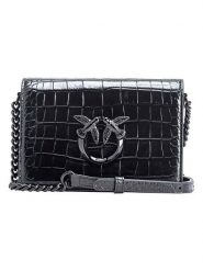 Pinko Skórzana torebka w kolorze czarnym - 19 x 13 x 7 cm rozmiar: onesize. Czarne torebki klasyczne damskie Pinko, bez wzorów, z materiału, bez dodatków. Za 1,207.99 zł.