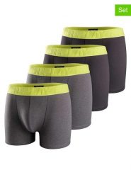 Replay Underwear Bokserki (4 pary) w kolorze antracytowo-czarno-limonkowym rozmiar: L. Czarne bokserki męskie Replay Underwear, bez wzorów. Za 86.99 zł.