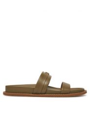 MICHAEL Michael Kors Klapki Mandy Flat Sandal 40S5MAFS2L Zielony. Zielone klapki damskie MICHAEL Michael Kors, bez wzorów, ze skóry, bez obcasa. Za 489.99 zł.