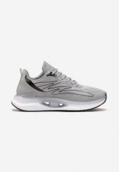 Szare Sznurowane Buty Sportowe na Miękkiej Podeszwie Ozdobione Paskami Abretta. Szare buty sportowe na co dzień męskie Born2be, bez zapięcia. Za 89.99 zł.