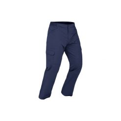 Spodnie turystyczne SH100 Ultra-Warm męskie. Niebieskie spodnie materiałowe męskie QUECHUA, bez wzorów, z materiału. Za 69.99 zł.