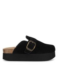 Badura Klapki TS6207-01 Czarny. Czarne klapki damskie Badura, bez wzorów, ze skóry, bez obcasa. Za 199.99 zł.