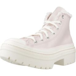 Buty CONVERSE CTAS LUGGED HEEL HI Rose. Czerwone buty sportowe na co dzień damskie Converse, bez wzorów, ze skóry. Za 321.99 zł.