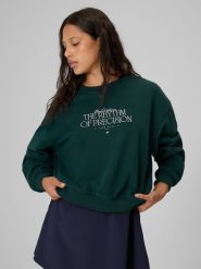 4F Bluza dresowa loose bez kaptura damska - zielona M. Zielone bluzy bez kaptura damskie 4f, m, z bawełny. Za 149.99 zł.