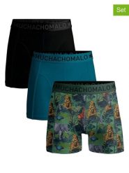 Muchachomalo Bokserki (3 pary) w kolorze czarno-turkusowym ze wzorem rozmiar: 3XL. Czarne bokserki męskie Muchachomalo, bez wzorów. Za 129.95 zł.