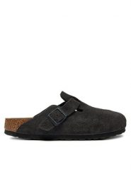 Birkenstock Klapki Boston zamsz 1028552 Szary. Szare klapki damskie Birkenstock, bez wzorów, ze skóry, bez obcasa. Za 649.99 zł.