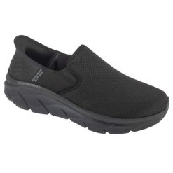 Buty sportowe Sneakersy męskie, Slip-ins: D'Lux Walker 2.0 - Reeler. Czarne buty sportowe na co dzień męskie Skechers, bez zapięcia, trekkingowe. Za 379.99 zł.