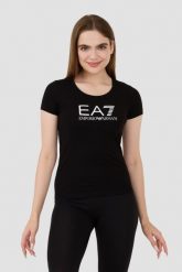 EA7 Czarny t-shirt. Czarne t-shirty damskie EA7 Emporio Armani, xs, bez wzorów, bez kołnierzyka. W wyprzedaży za 228.99 zł.