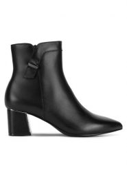 Lasocki Botki WYL3564-3Z Czarny. Czarne botki damskie Lasocki, ze skóry, bez obcasa, na słupku, bez zapięcia. Za 299.99 zł.