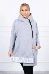 Bluza ocieplana z suwakiem szara. Szare bluzy z kapturem damskie KESI, l, z bawełny. Za 278.10 zł.