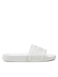Pepe Jeans Klapki Slider Translucent W PLS70147 Biały. Białe klapki damskie Pepe Jeans, bez wzorów, z jeansu, bez obcasa. Za 149.99 zł.