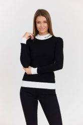 KARL LAGERFELD Czarny damski golf Logo Turtle Neck. Czarne golfy damskie Karl Lagerfeld, s, bez wzorów, z materiału, bez ramiączek. W wyprzedaży za 639.99 zł.