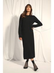 Just Cashmere Kaszmirowa sukienka "Lina" w kolorze czarnym rozmiar: L. Czarne sukienki damskie Just Cashmere, na co dzień, l, bez wzorów, z kaszmiru, bez kołnierzyka, bez ramiączek, maxi, proste. Za 439.24 zł.
