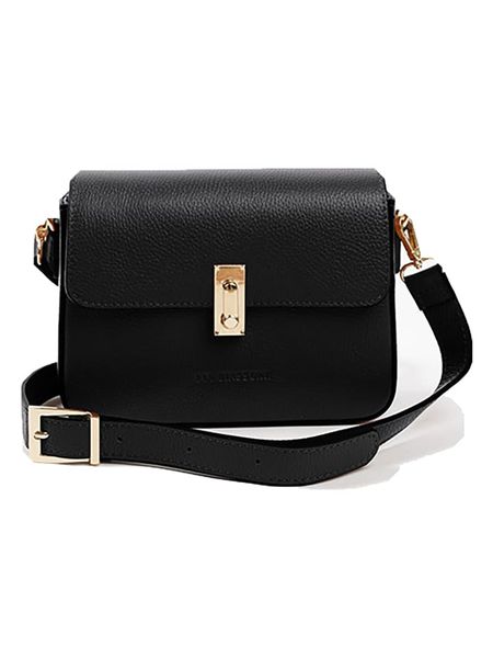 Lia Biassoni Skórzana torebka w kolorze czarnym - 22 x 16 x 7 cm rozmiar: onesize. Czarne torebki klasyczne damskie Lia Biassoni, bez wzorów, z materiału, bez dodatków. Za 318.37 zł.