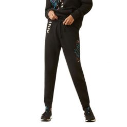 Damskie spodnie dresowe Ariat Real. Czarne spodnie dresowe damskie Ariat, bez wzorów, z dresówki. Za 277.50 zł.