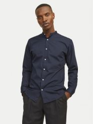 Jack & Jones Koszula Joe 12205921 Granatowy Slim Fit. Niebieskie koszule męskie Jack & Jones, l, bez wzorów, z syntetyku, bez kołnierzyka, bez ramiączek. Za 89.99 zł.