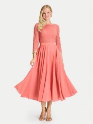 Swing Sukienka koktajlowa 77761710 Pomarańczowy Regular Fit. Brązowe sukienki damskie Swing, bez wzorów, z syntetyku, wizytowe, bez kołnierzyka, bez ramiączek. Za 679.99 zł.