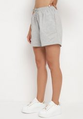 Jasnoszare Szorty Dresowe z Gumką w Talii Marefia. Szare szorty damskie Born2be, bez wzorów, z dresówki. Za 29.99 zł.