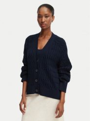 Tommy Hilfiger Kardigan WW0WW50078 Granatowy Relaxed Fit. Niebieskie kardigany damskie Tommy Hilfiger, xs, bez wzorów, z bawełny. Za 649.99 zł.