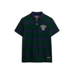 Koszulka polo w paski Superdry Crest. Białe koszulki polo męskie Superdry., xl, bez wzorów, z materiału, bez ramiączek. Za 274.55 zł.