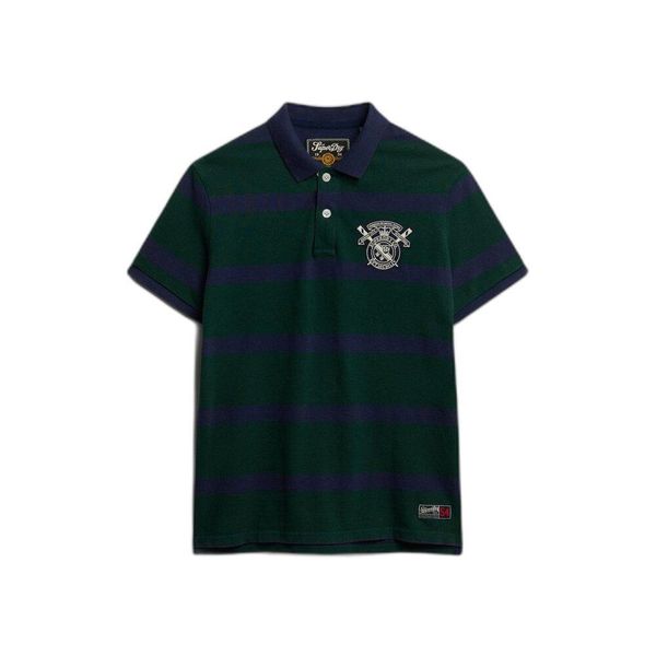 Koszulka polo w paski Superdry Crest. Białe koszulki polo męskie Superdry., xl, bez wzorów, z materiału, bez ramiączek. Za 260.85 zł.