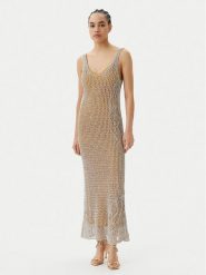 PINKO Sukienka dzianinowa Viggiano Abito 104889 A2FB Beżowy Slim Fit. Brązowe sukienki damskie Pinko, l, bez wzorów, z dzianiny, bez kołnierzyka, bez ramiączek. Za 1,249.00 zł.