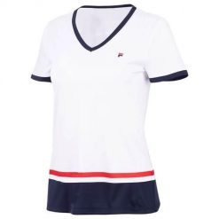 Koszulka treningowa damska Fila Elisabeth. Białe bluzki sportowe damskie Fila, l, bez wzorów, z poliesteru, bez ramiączek. Za 245.00 zł.