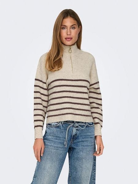 ONLY Sweter w kolorze beżowym rozmiar: S. Brązowe golfy damskie Only, s, bez wzorów, ze splotem, bez ramiączek. Za 148.96 zł.