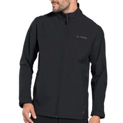 Kurtka softshell męska Vaude Hurricane Jacket IV. Czarne kurtki męskie Vaude, l, bez wzorów, z softshellu, bez kaptura. Za 377.99 zł.
