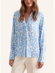 Seidensticker Bluzka w kolorze błękitno-białym rozmiar: 36. Białe bluzki damskie Seidensticker, bez wzorów, z wiskozy, bez kołnierzyka, bez ramiączek. Za 176.50 zł.