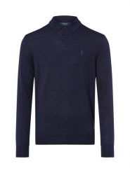 Polo Ralph Lauren Męska koszulka polo z dzianiny Mężczyźni Wełna niebieski jednolity, XXL. Niebieskie koszulki polo męskie Polo Ralph Lauren, m, bez wzorów, z dzianiny, bez ramiączek. Za 699.95 zł.