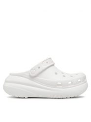 Crocs Klapki Classic Crush Clog 207521 Biały. Białe klapki damskie Crocs, bez wzorów, z tworzywa sztucznego, bez obcasa. Za 229.99 zł.