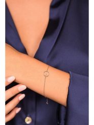 DIAMANTA Złota bransoletka "Barette encerclée" z diamentami rozmiar: onesize. Szare bransoletki damskie DIAMANTA, złote. Za 674.44 zł.