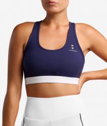 Stanik Fitness Pro 2.0 Navy. Niebieskie biustonosze sportowe damskie NORDICDOTS, bez wzorów, z bawełny. Za 190.00 zł.