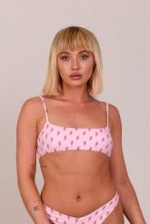 Bikini z koronką Straik of Luck, krótki top. Czerwone bikini damskie OOSC, bez wzorów. Za 122.99 zł.
