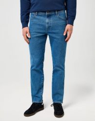 MESKIE SPODNIE WRANGLER RIVER GRANITE BOULDER 112373153. Spodnie materiałowe męskie Wrangler, bez wzorów, z jeansu. Za 219.99 zł.