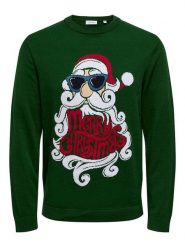 ONLY & SONS Sweter "Xmas" w kolorze zielonym rozmiar: L. Zielone swetry męskie Only & Sons, l, bez wzorów, z bawełny, bez kołnierzyka. Za 87.61 zł.