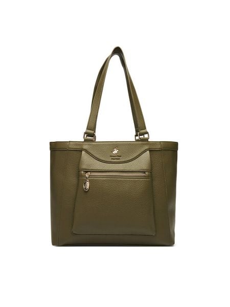 Beverly Hills Polo Club Torebka C-BHPC-L-002-08 Zielony. Zielone torebki klasyczne damskie Beverly Hills Polo Club, bez wzorów, z materiału, bez dodatków. Za 229.99 zł.