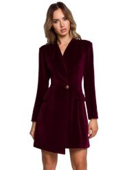 Made of emotion Sukienka w kolorze bordowym rozmiar: M. Czerwone sukienki damskie Made Of Emotion, m, bez wzorów, bez kołnierzyka, bez ramiączek, mini. Za 295.95 zł.