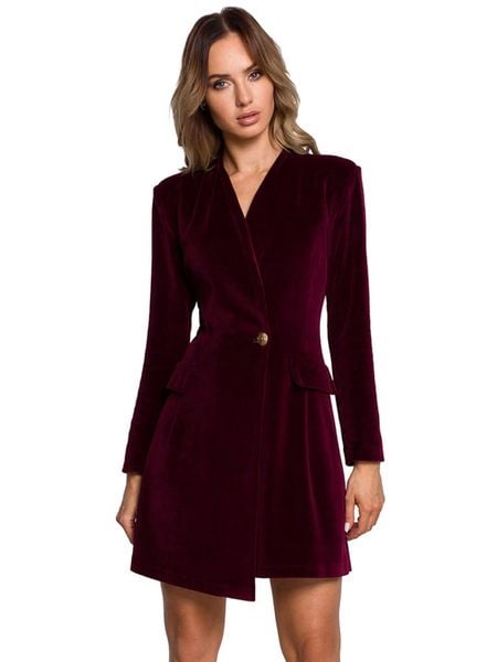 Made of emotion Sukienka w kolorze bordowym rozmiar: M. Czerwone sukienki damskie Made Of Emotion, m, bez wzorów, bez kołnierzyka, bez ramiączek, mini. Za 295.95 zł.