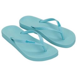 Japonki Ipanema Anat Colors Fem 82591 BD666 niebieskie. Niebieskie klapki damskie bez wzorów, z materiału, bez obcasa. Za 152.39 zł.