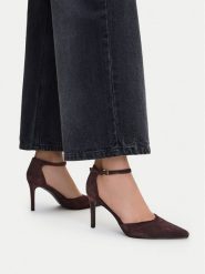 DeeZee Szpilki CEO-TS6391-01 Brązowy. Brązowe szpilki DeeZee, bez wzorów, z materiału, bez obcasa. Za 129.99 zł.