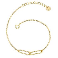 Glanzstücke München Srebrna bransoleta srebro wysokiej próby żółte złoto Bransoletki 1 ct Damski. Szare bransoletki damskie Glanzstücke München, pozłacane. Za 139.99 zł.