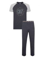 CR7 Piżama w kolorze szaro-antracytowym rozmiar: XL. Czarne piżamy męskie CR7, xl, bez wzorów, z bawełny, bez ramiączek. Za 108.99 zł.