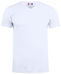 Clique Basic-T V-neck T-shirt z dekoltem w serek, bawełna – white. Białe t-shirty męskie CLIQUE, m, bez wzorów, z bawełny, bez kołnierzyka. Za 84.44 zł.