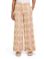 CARTOON Spodnie w kolorze różowo-beżowym rozmiar: 42. Brązowe spodnie materiałowe damskie Cartoon, bez wzorów, z materiału, z podwyższonym stanem. Za 130.99 zł.