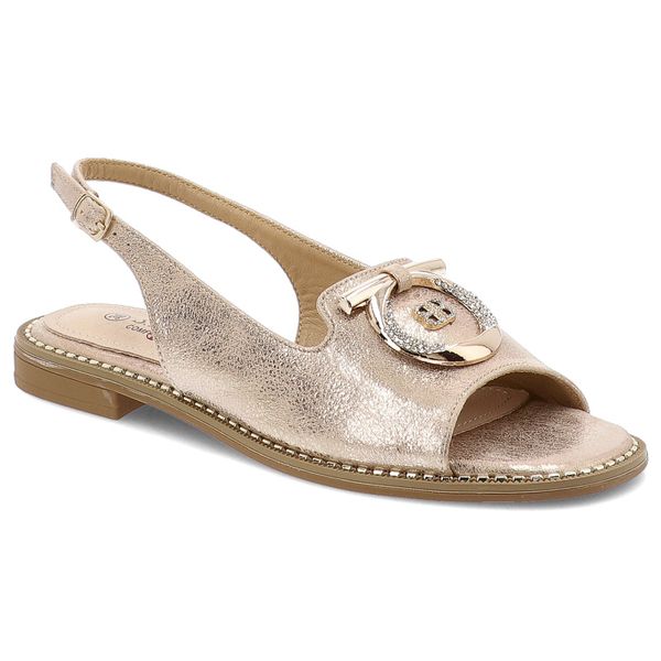 Sandały damskie S. Barski, eleganckie na płaskim obcasie z eko skóry z ozdobą ze sprzączką, różowe, KV51-003. Czerwone sandały damskie S.BARSKI, z aplikacjami, ze skóry, bez obcasa, na obcasie. Za 99.99 zł.