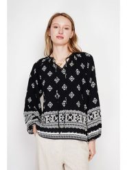 ASSUILI Bluzka w kolorze czarnym rozmiar: 38. Czarne bluzki damskie Assuili, bez wzorów, bez kołnierzyka, bez ramiączek. Za 121.99 zł.