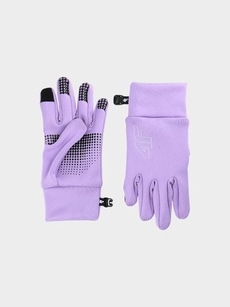 4F Rękawiczki dzianinowe Touch Screen dziecięce - fioletowe L/XL. Fioletowe rękawiczki dziecięce 4f, z dzianiny, bez ramiączek. W wyprzedaży za 29.99 zł.