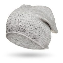 Czapka z kryształkami szara Peterson PTN HAT-01. Szare czapki zimowe damskie Peterson. Za 50.00 zł.